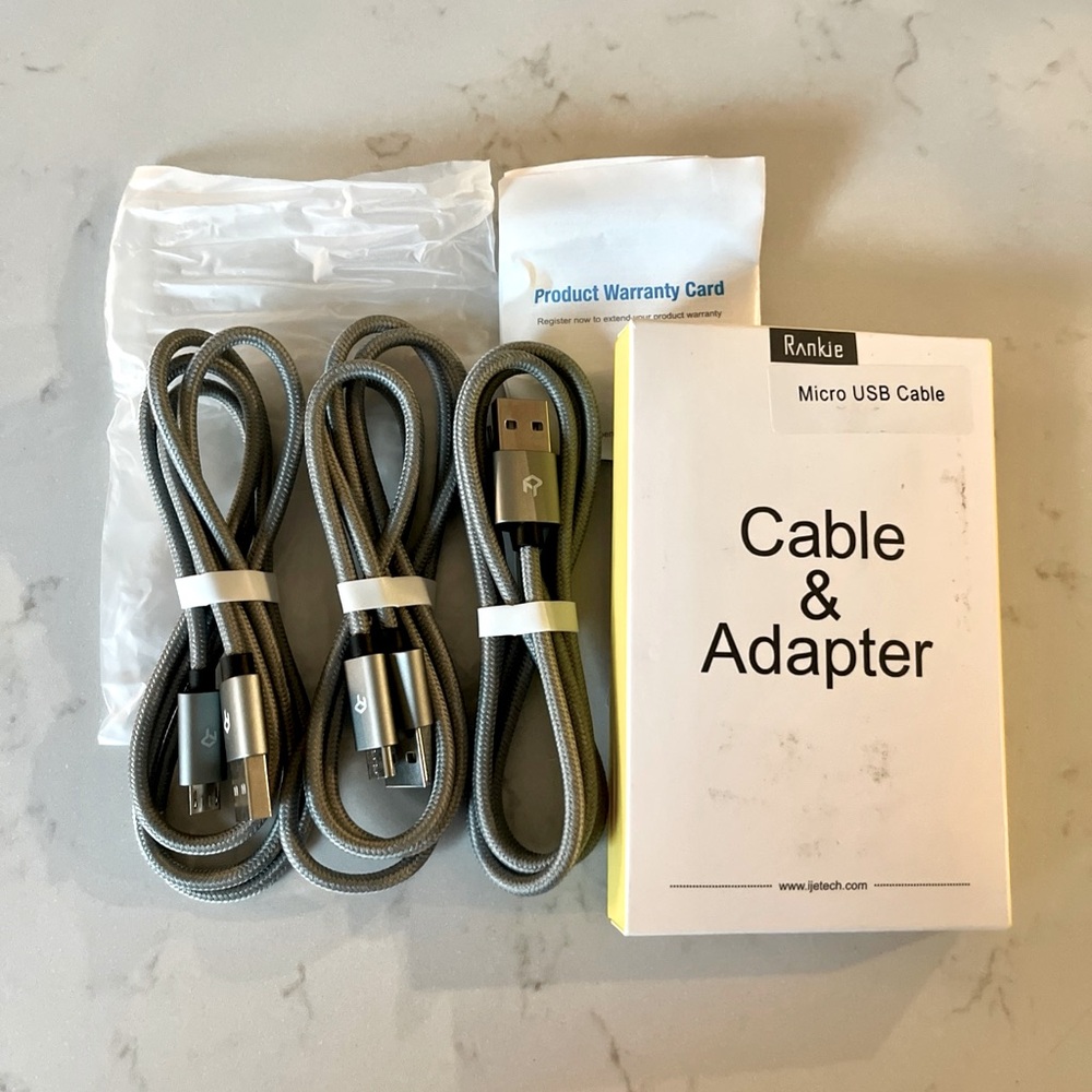 3” Micro USB Cable 3-pack New in Original Box - JETech Rankie